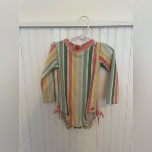 Striped Long Sleeve 3T Ruffle Butts bathing suit